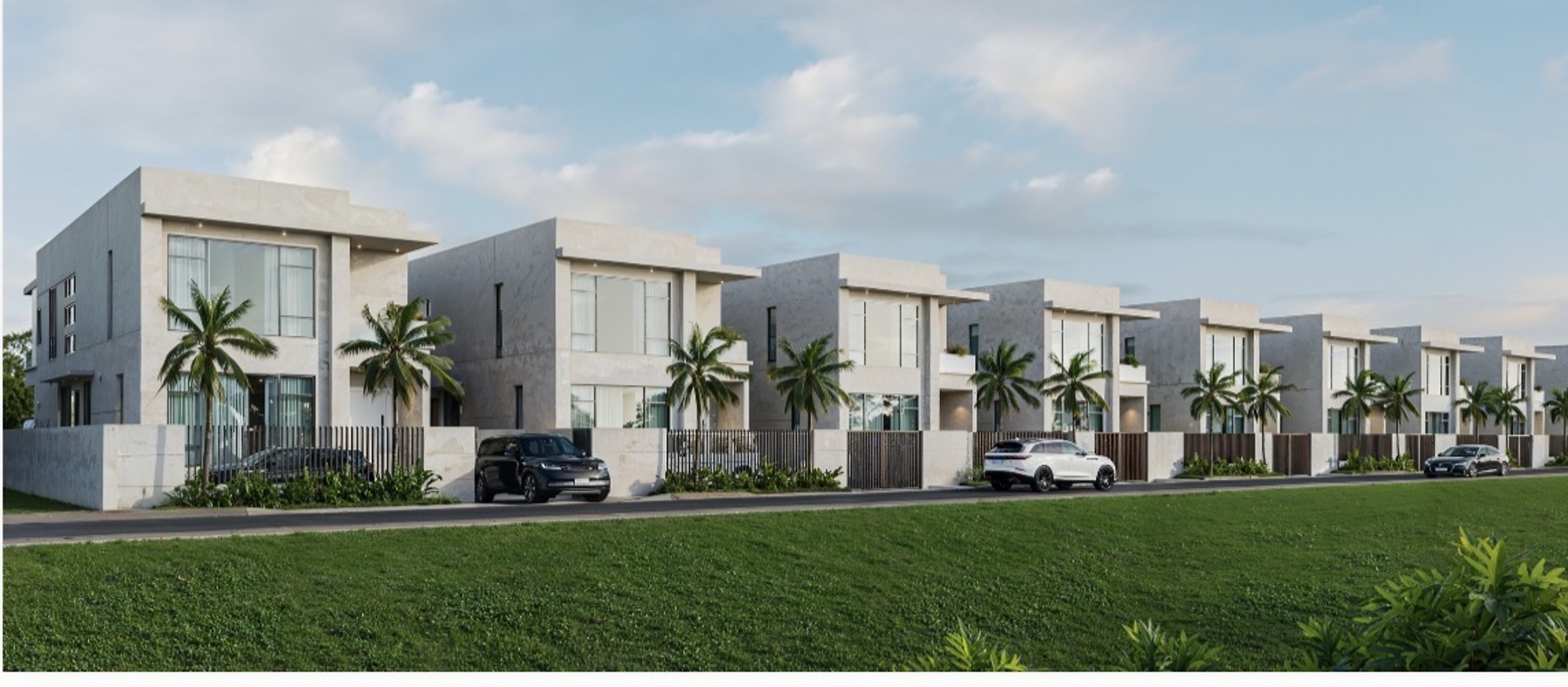 Architectural visualization of the nine-home Amen Eco Homes development