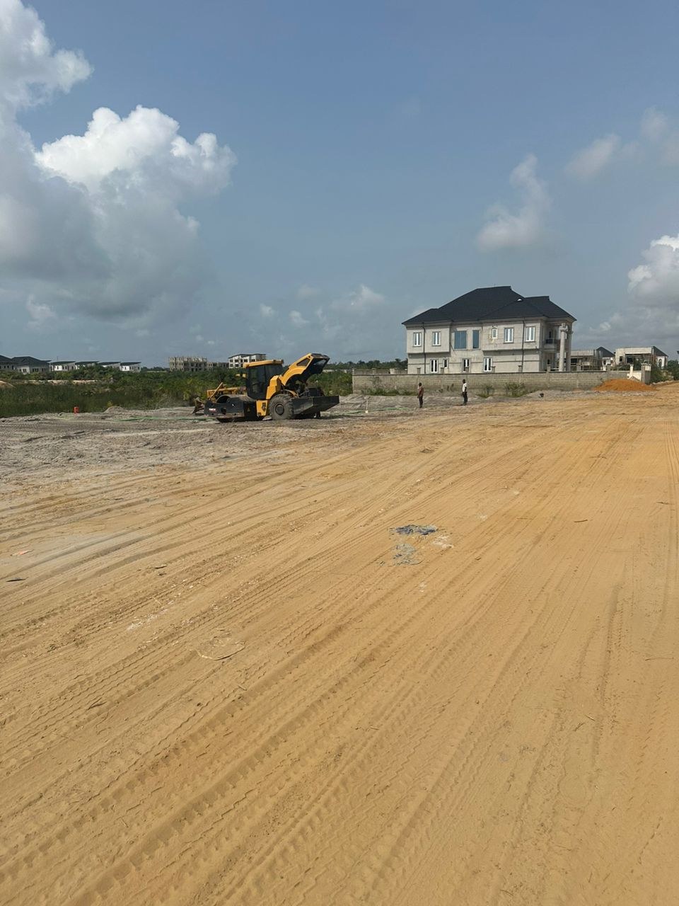 Site surface during filling and levelling works